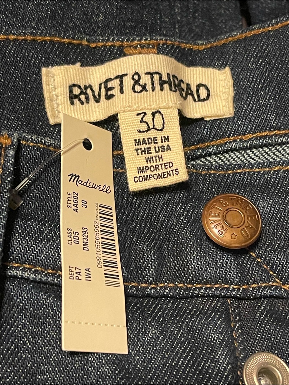 Madewell Rivet & Thread Perfect Vintage High Rise Jeans- Selvedge Edition - Picture 4 of 14